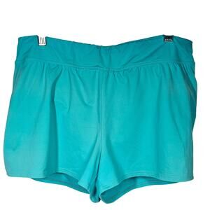 Lands' End Swim Shorts Scuba Blue Solid Size 12P + Bonus Tankini Top XL